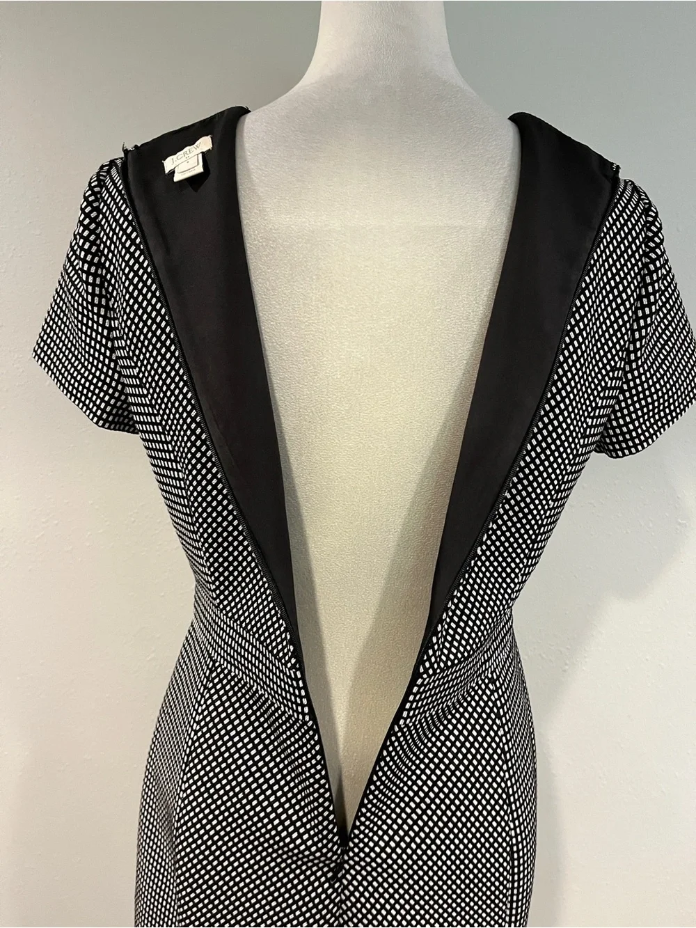 J. Crew Black & White Short cap Sleeve Sheath Dress size 8